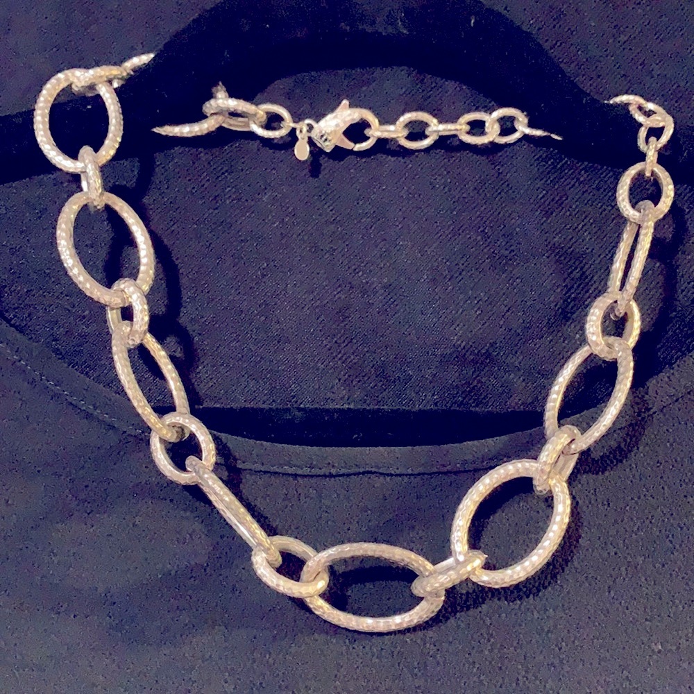 Silver Graduated Link Necklace